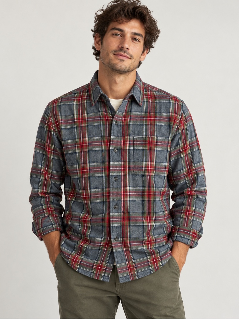 L.L.Bean Traditional Fit Plaid Flannel Shirt – Men’s Medium